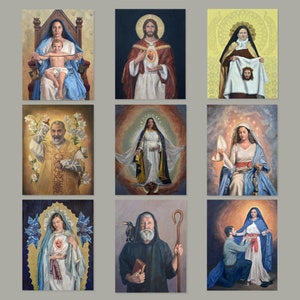 Prayer Cards Mix-and-Match, Blair Barlow Art Holy Cards, Catholic Prayer Cards