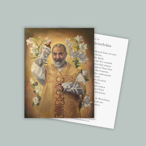 St. Padre Pio Prayer Card, Holy Card