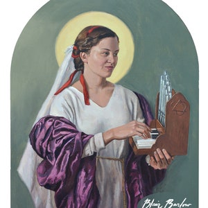 Saint Cecilia Print, Catholic Art Prints