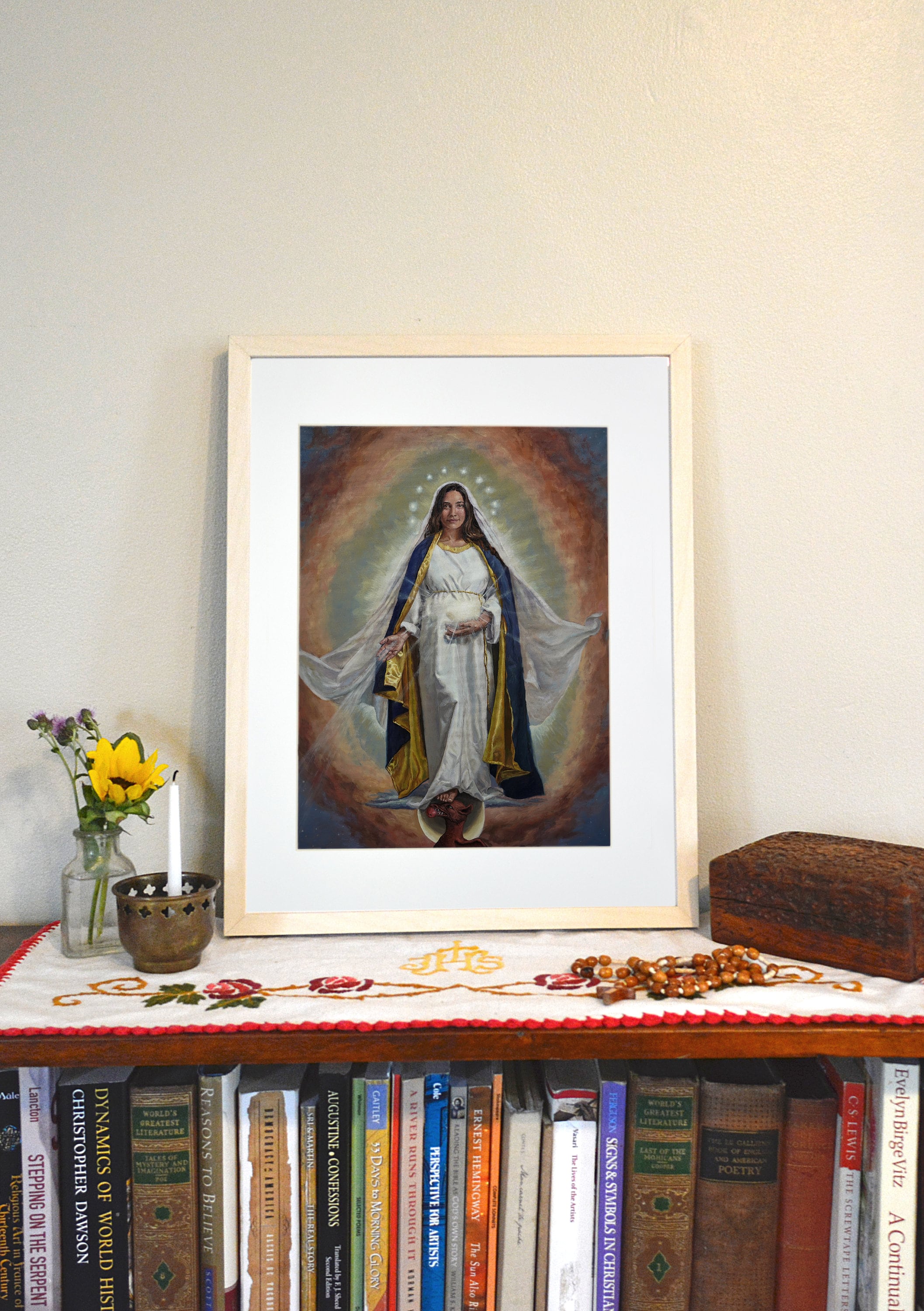 Queen of Heaven Print, Catholic Art Prints, Catholic Art, Virgin