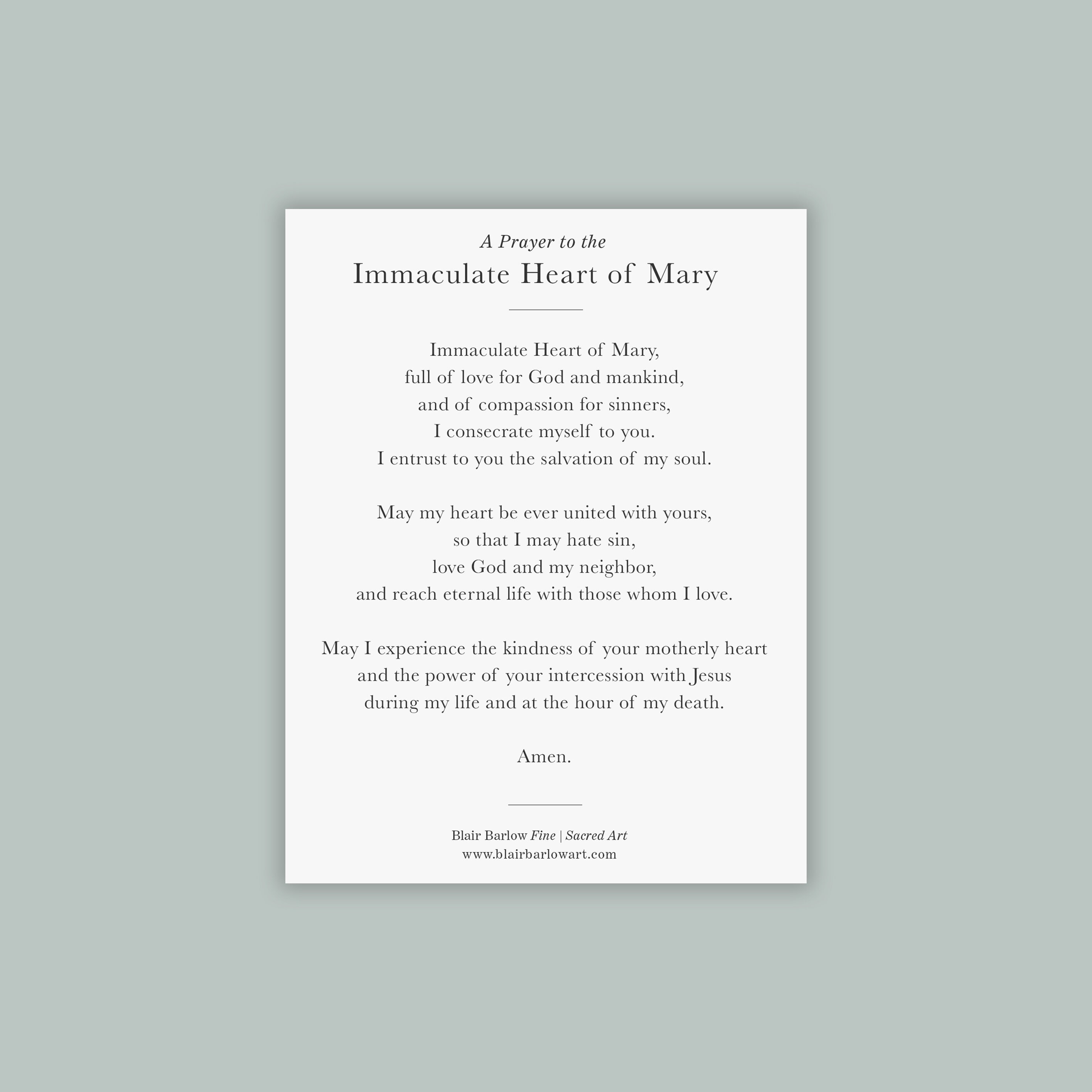 Immaculate Heart of Mary Prayer Cards, Holy Cards - Etsy