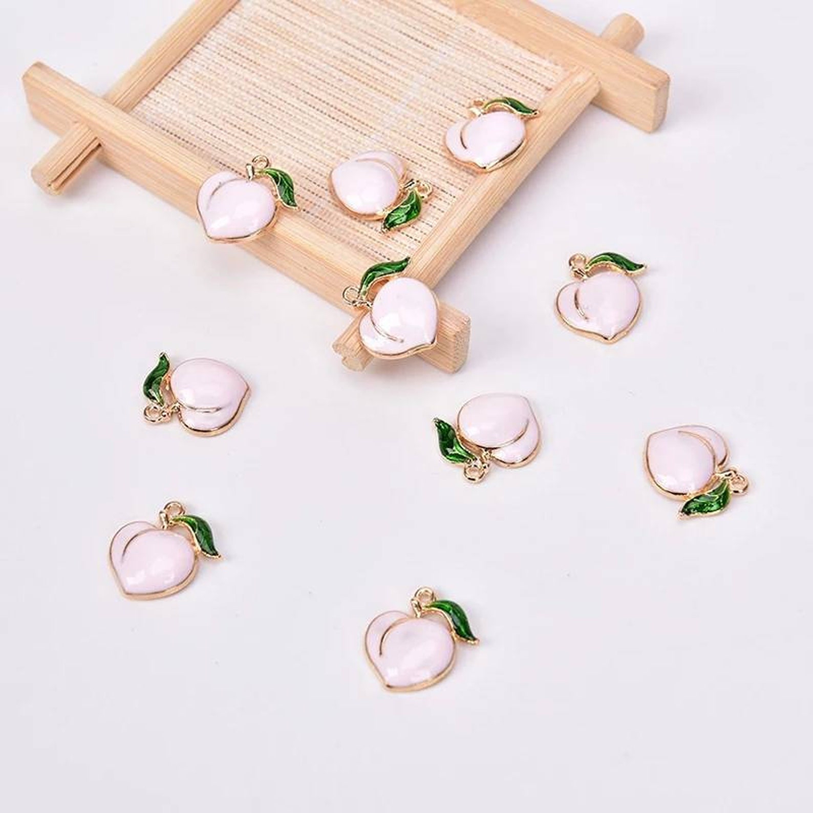 10pcs Peach Charms Accessories DIY for Jewellery Making Etsy
