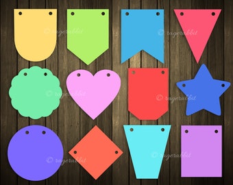 Basic Flag Shapes SVG, Basic Banner Design, Modern Silhouettes, Cricut Banners, Cut File, Commercial Use, Flag Shapes, Banner Shapes, EPS