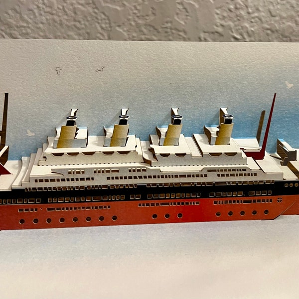 Titanic Pop Up card laser cut greeting card
