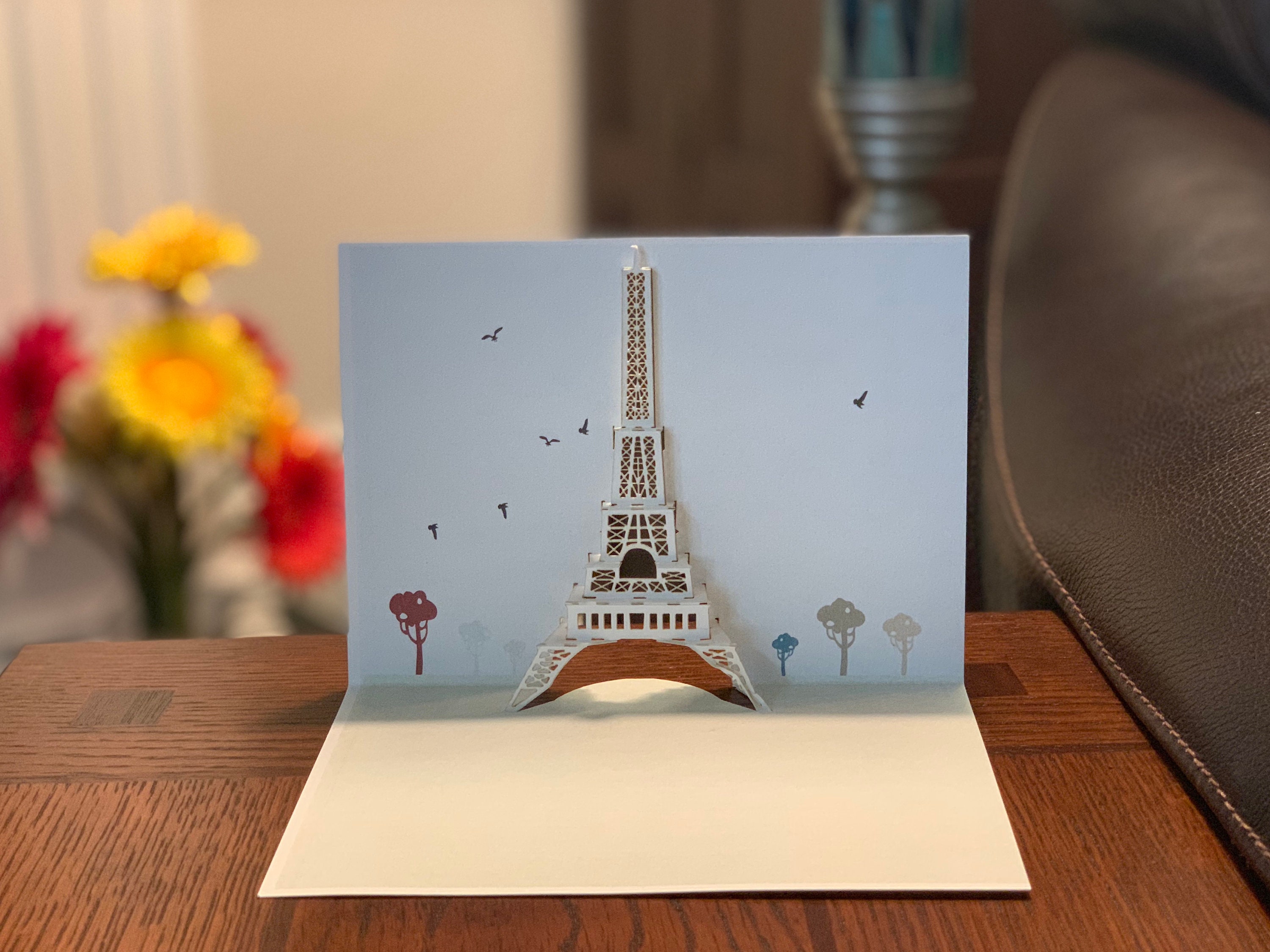 Eiffel Tower Pop up Laser Cut Card Designed by One Artist in Etsy
