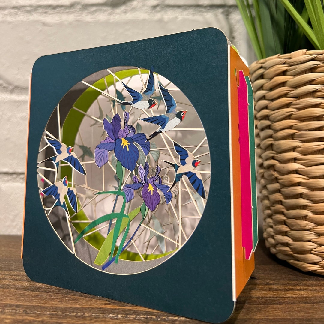 RAB002 3D Birds and Flower Art Box Greeting Laser Cut Card Etsy