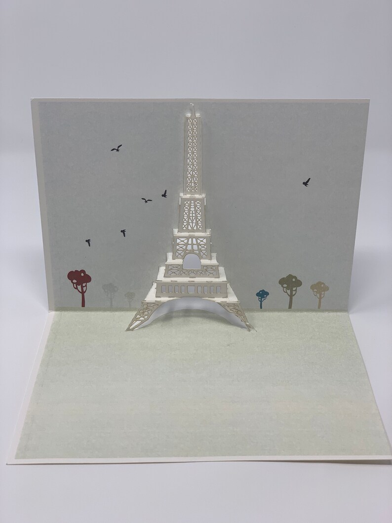 Eiffel Tower Pop Up Laser Cut Card designed by one artist in England