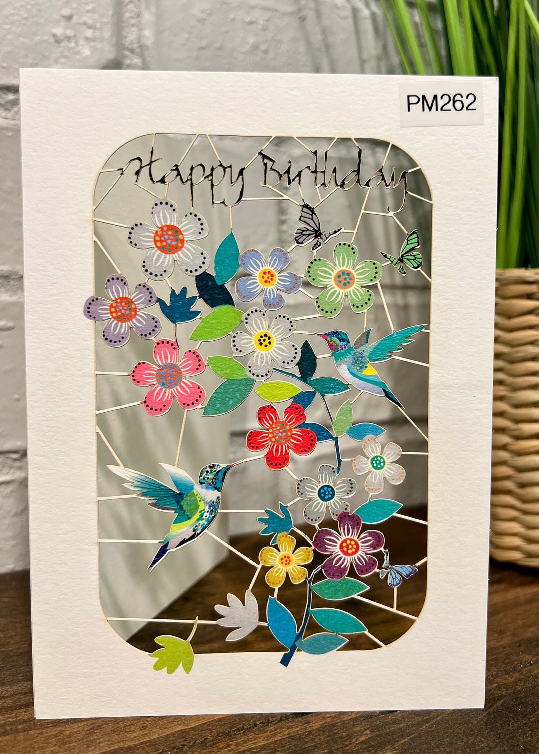 Happy Birthday Hummingbirds in Spring Laser Cut Greeting Card...made by ...