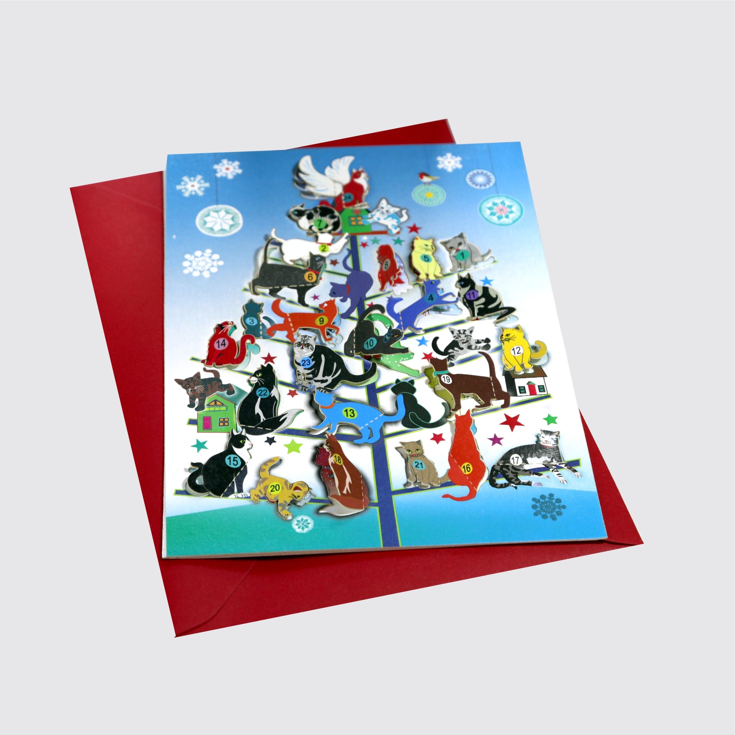 Cat Advent Calendar Laser Cut Card 8x6 Etsy