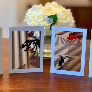 Lot unique de cartes de vœux découpées au laser, conçue par un artiste anglais