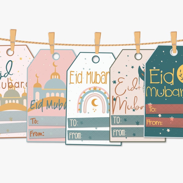 Eid Mubarak Gift Tag - Ramadan - Happy Eid - DIY Printable - Wrapping Label - Present Tag