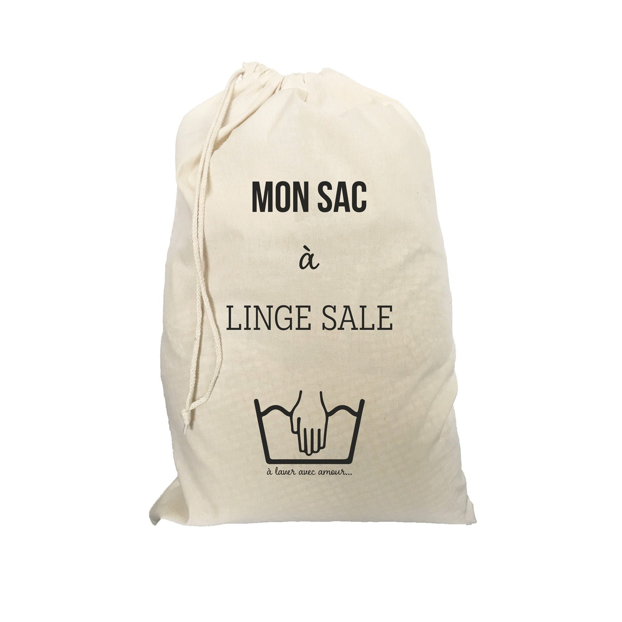 Grand sac de rangement en coton Le linge sale