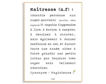 Poster Definition Master Teacher Gift Idea Etsy Denmark