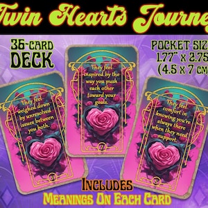 Twin Hearts Journey - Printable Oracle Deck - Twin Flames in a relationship - love readings - romantic deck - love oracle - romantic reading
