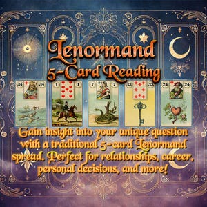Leitura de 5 cartas de Lenormand | Leitura psíquica | Interpretação completa de vídeo com narração detalhada | Leitura do amor | Leitura de carreira