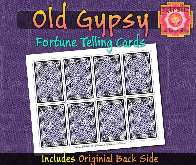 Old Gypsy Fortune Telling Cards Printable Gypsy Cards | Etsy