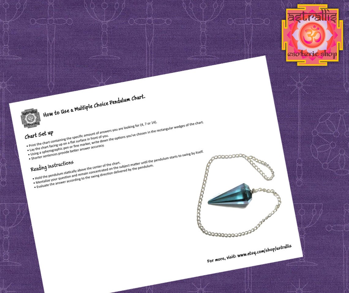 Printable Blank Pendulum Chart Pendulum Divination Chart Etsy
