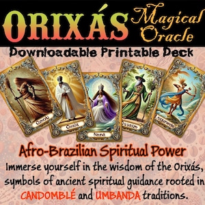 Deck Orixás Magical Oracle - Guide spirituel afro-brésilien imprimable - Oracle candomblé, Oracle Umbanda
