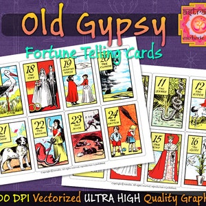 Old Gypsy Fortune Telling Cards | Printable Gypsy Cards | Gypsy Fortune ...