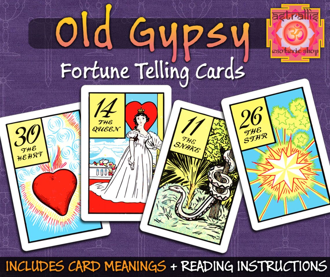Old Gypsy Fortune Telling Cards Printable Gypsy Cards Gypsy Fortune