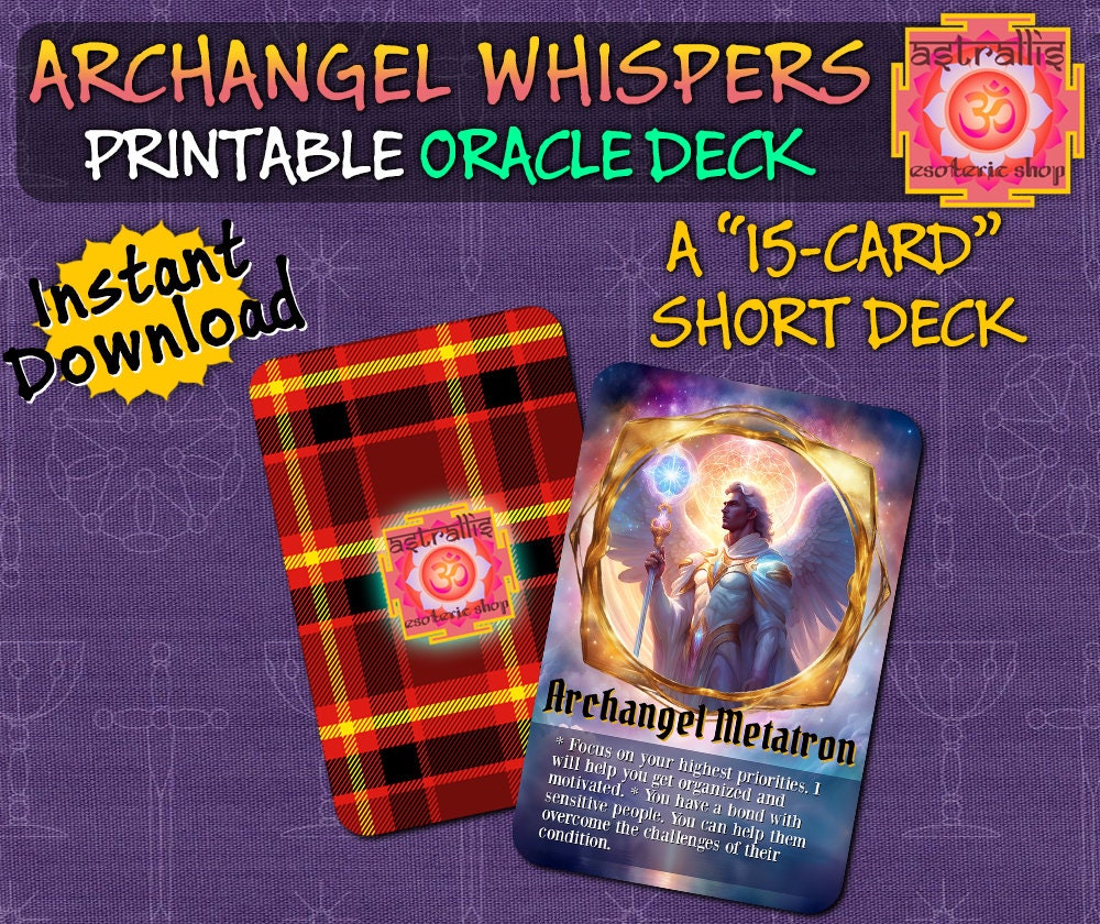 Archangel Whispers Oracle Deck Printable Angel Oracle Cards Angel Deck