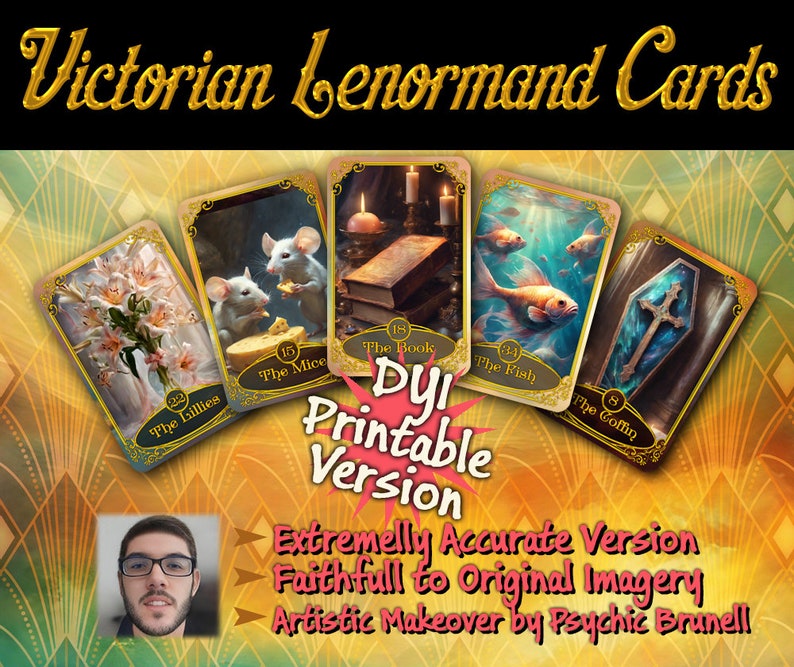 Printable Oracle Deck VICTORIAN LENORMAND Divination Cards. Printable ...