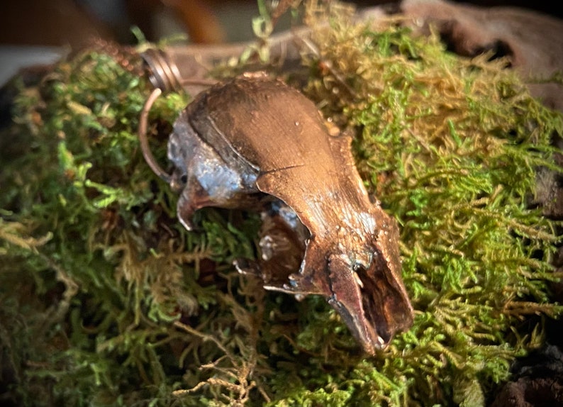 Electroformed Copper Chipmunk Skull Pendant - Etsy