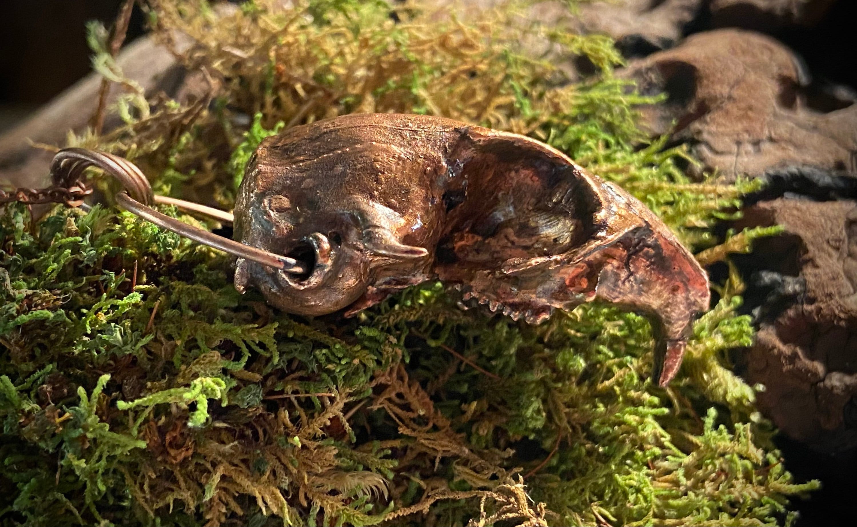 Electroformed Copper Chipmunk Skull Pendant - Etsy