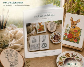 Mein innerer Wald – Druckbares PDF-Buch – 4 Waldtiervorlagen zum kreativen Zeichnen und Malen