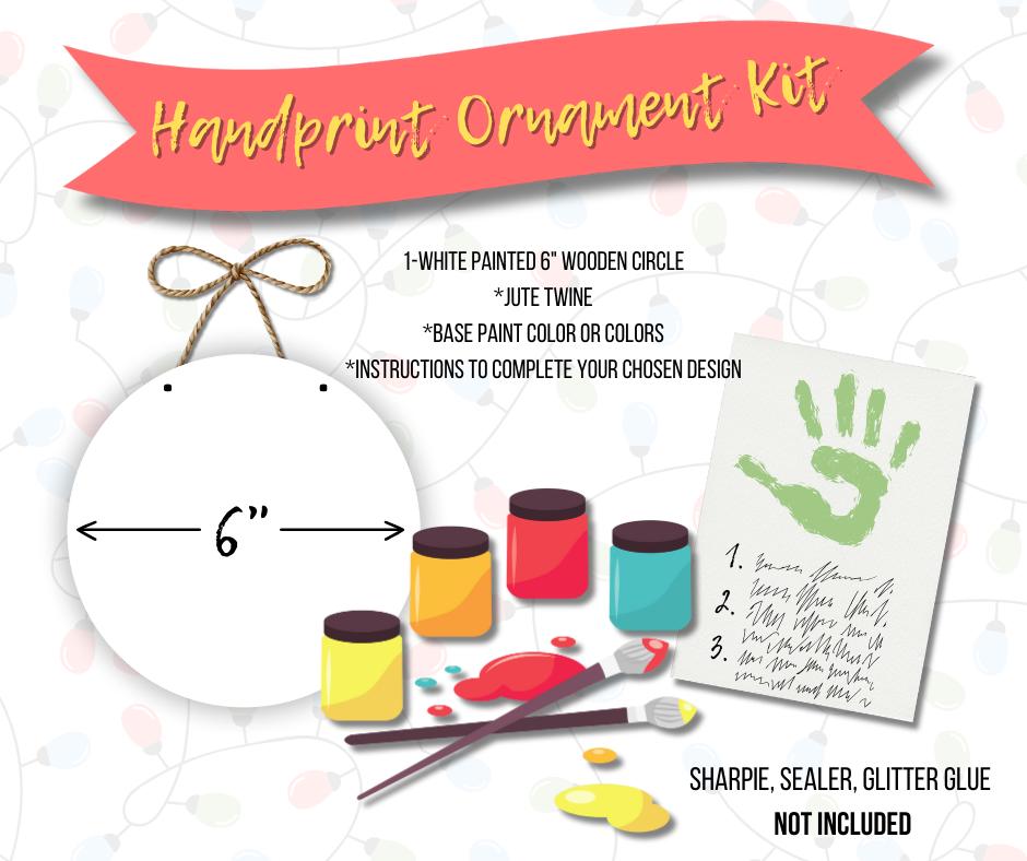 Handprint Ornament Kit, Footprint Ornament Kit, DIY Christmas