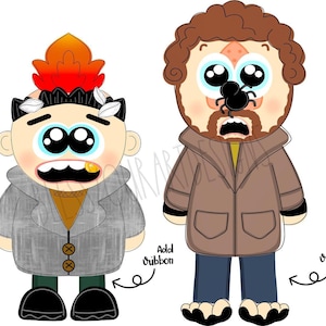 Wet Bandits Door Hanger/Ornament Template | Funny Cartoon Criminals | JPG, PDF (Digital Download)