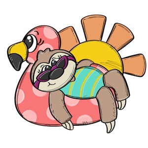 Door Hanger Template: Summer Sloth| door hanger template, Digital Download, Instant Download, Door Hanger Pattern