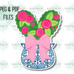 Door Hanger TEMPLATE: Valentines Topiary Door Hanger, Heart Cake Door Hanger, Love Door Hanger Template, Heart Door Hanger Template