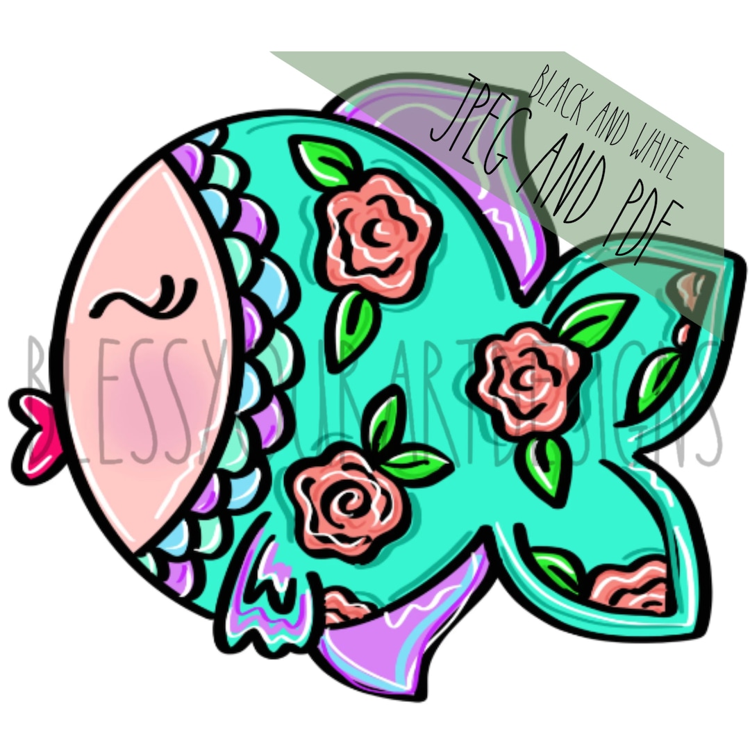 TEMPLATE Fish Door Hanger Template Summer Door Hanger Etsy