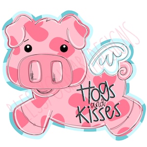 Door Hanger Template: valentines pig| door hanger template, Digital Download, Instant Download, Door Hanger Pattern
