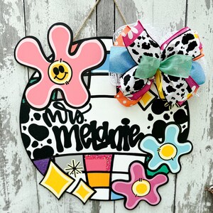 Personalized Door Decor, Teacher Sign, Disco Ball Decor, Classroom Door Hanger, Wooden Door Sign, Teacher Wreath