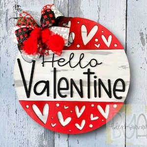 Valentine Round Door Hanger , Valentine&#39;s Day Decor, Valentines Front Door Hanger, Valentine&#39;s Day Door Wreath, Valentines Wreath