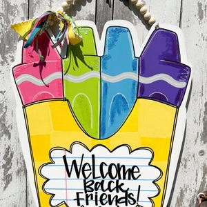 Teacher Door Sign, Crayon Box Door Hanger, Teacher Door Decor, Classroom Sign, Classroom Decor, Teacher Appreciation gift, Class Sign