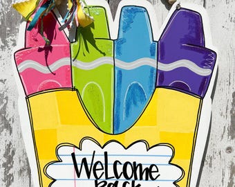 Teacher Door Sign, Crayon Box Door Hanger, Teacher Door Decor, Classroom Sign, Classroom Decor, Teacher Appreciation gift, Class Sign