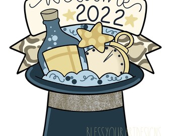 Door Hanger Template: New Years door hanger template, Digital Download, Instant Download, Door Hanger Pattern