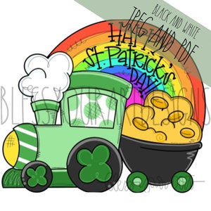 Door Hanger Template TEMPLATE: St Patrick’s Day Train| door hanger template, Digital Download, Instant Download, Door Hanger Pattern