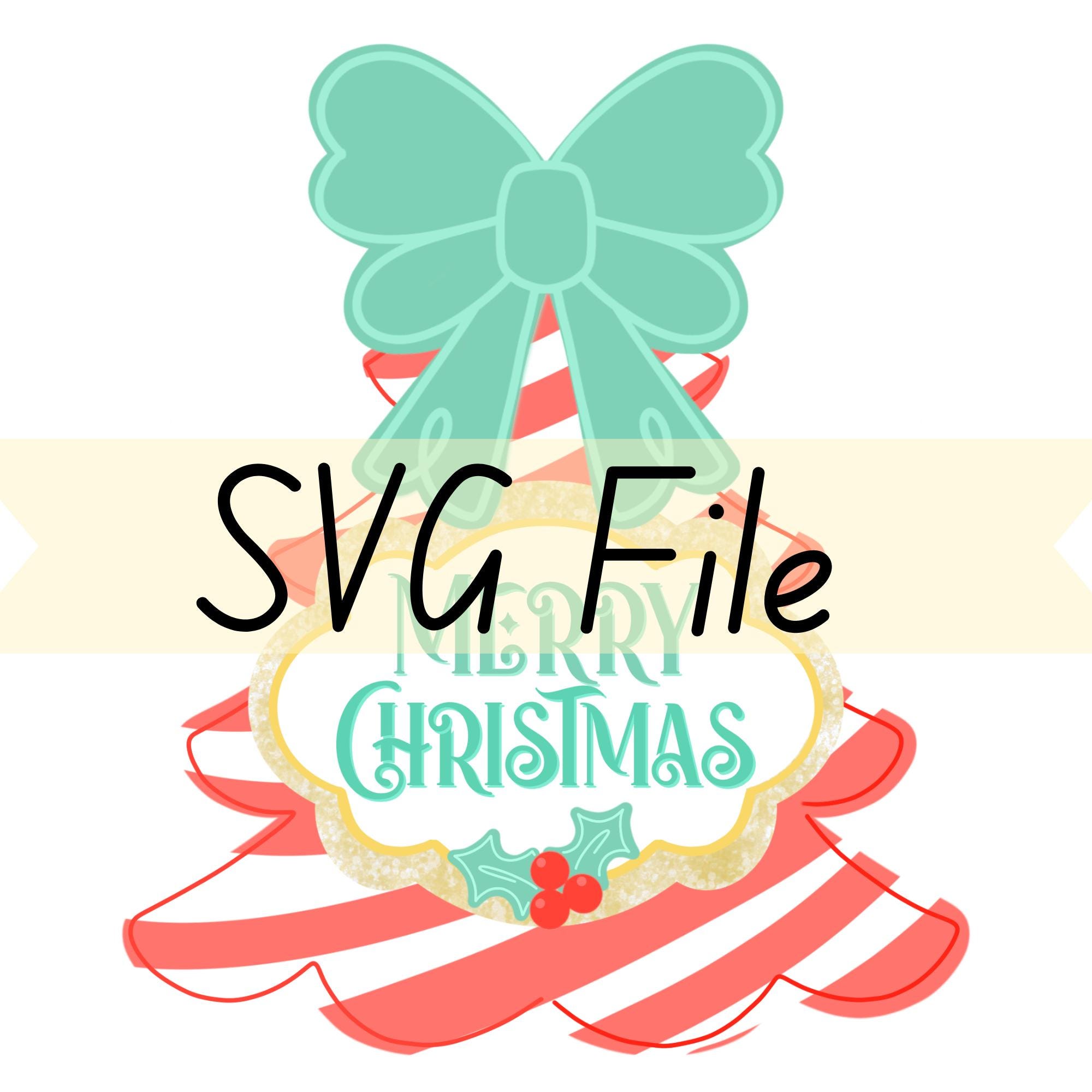 Candy Cane Christmas Tree SVG | Merry Christmas Bow Cut File | Holiday ...