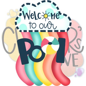 Door Hanger Template: Welcome To Our Pool Door Hanger, Digital Download, Instant Download, Door Hanger Pattern