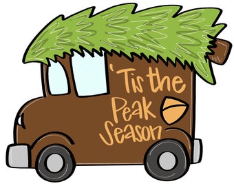 Door Hanger TEMPLATE:  Christmas Delivery Truck