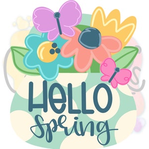Door HangerTEMPLATE: Hello Spring Door Hanger Template, Digital Download, Instant Download, Digital Door Hanger Template, Spring Door Wreath