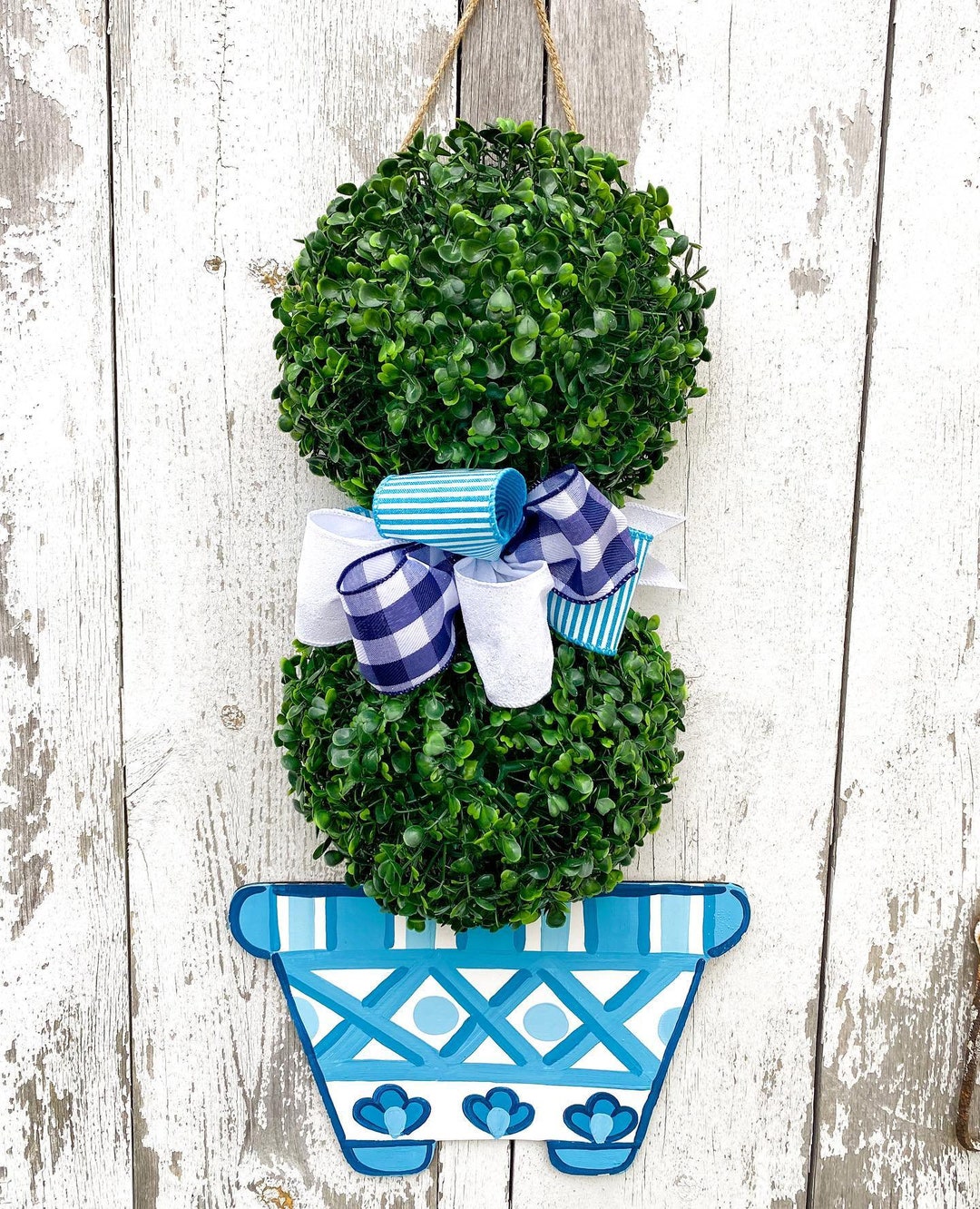 Topiary Door Hanger Topiary Door Decor Spring Door Wreath Etsy