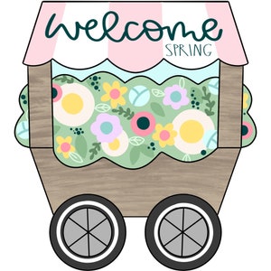 Türschild Vorlage: Blumenwagen| Türschild Vorlage, Digital Download, Instant Download, Türschild Muster