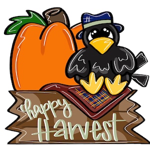 Door Hanger Template: Crow & Pumpkin| door hanger template, Digital Download, Instant Download, Door Hanger Pattern