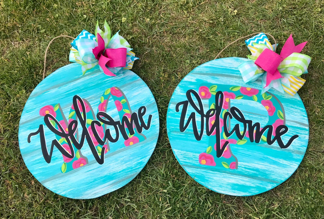 Personalized Wooden Door Hanger, Door Wreath, Door Hanger