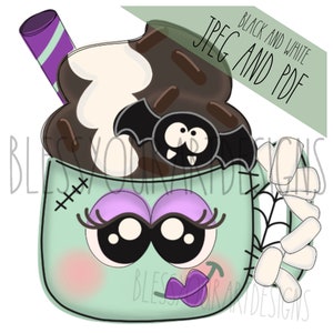 Door Hanger Template TEMPLATE: Bride of Frankenstein Latte| door hanger template, Digital Download, Instant Download, Door Hanger Pattern